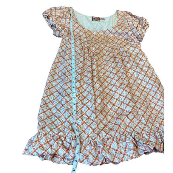 JUICY COUTURE Orange 100% Silk Babydoll Empire Waist Bubble Mini Dress Women's 6 - Picture 5 of 12